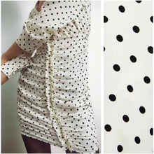 Load image into Gallery viewer, Zara White Black Polka Dot Mini Dress Ruched Draped Size bodycon pin up size S