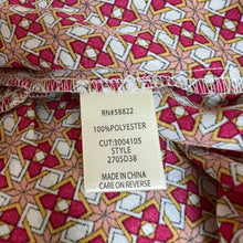 Load image into Gallery viewer, Max Studio red top geometric flutter sleeve smock waist front tie size XS
