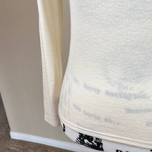 Load image into Gallery viewer, Zara cream sweater women ribbed embroidered collar knit sweater size M