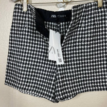 Load image into Gallery viewer, ZARA black shorts women knit checker pattern shorts size M