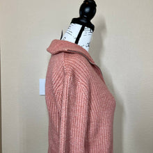 Load image into Gallery viewer, Jessica Simpson sweater rusty light coral long sleeve knit half front zip size XS