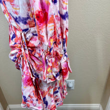 Load image into Gallery viewer, Betsey Johnson pink dress floral side ruched long sleeve size10 soft girl barbie
