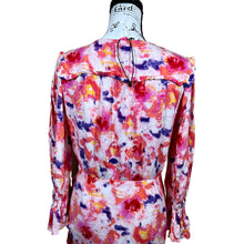 Load image into Gallery viewer, Betsey Johnson pink dress floral side ruched long sleeve size10 soft girl barbie
