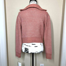 Load image into Gallery viewer, Jessica Simpson sweater rusty light coral long sleeve knit half front zip size XS