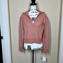 Load image into Gallery viewer, Jessica Simpson sweater rusty light coral long sleeve knit half front zip size XS