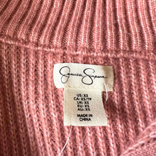Load image into Gallery viewer, Jessica Simpson sweater rusty light coral long sleeve knit half front zip size XS