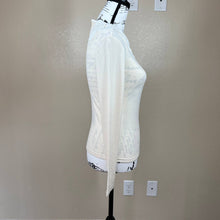 Load image into Gallery viewer, Zara cream sweater women ribbed embroidered collar knit sweater size M