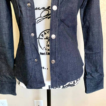 Load image into Gallery viewer, ZARA women dark blue denim jacket size S