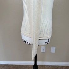 Load image into Gallery viewer, Zara cream sweater women ribbed embroidered collar knit sweater size M