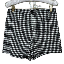 Load image into Gallery viewer, ZARA black shorts women knit checker pattern shorts size M