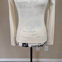 Load image into Gallery viewer, Zara cream sweater women ribbed embroidered collar knit sweater size M