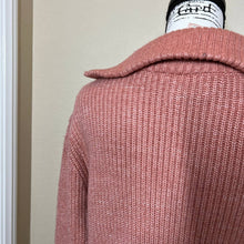Load image into Gallery viewer, Jessica Simpson sweater rusty light coral long sleeve knit half front zip size XS