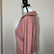 Load image into Gallery viewer, Jessica Simpson sweater rusty light coral long sleeve knit half front zip size XS