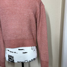 Load image into Gallery viewer, Jessica Simpson sweater rusty light coral long sleeve knit half front zip size XS