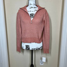 Load image into Gallery viewer, Jessica Simpson sweater rusty light coral long sleeve knit half front zip size XS