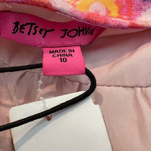 Load image into Gallery viewer, Betsey Johnson pink dress floral side ruched long sleeve size10 soft girl barbie