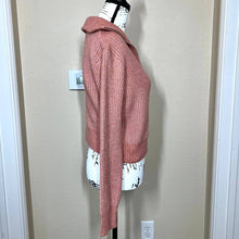 Load image into Gallery viewer, Jessica Simpson sweater rusty light coral long sleeve knit half front zip size XS