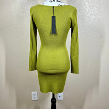 Load image into Gallery viewer, House of Harlow 1960 green ribbed dress long sleeve baddie size S party