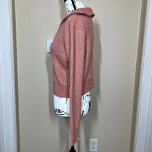 Load image into Gallery viewer, Jessica Simpson sweater rusty light coral long sleeve knit half front zip size XS