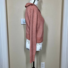 Load image into Gallery viewer, Jessica Simpson sweater rusty light coral long sleeve knit half front zip size XS