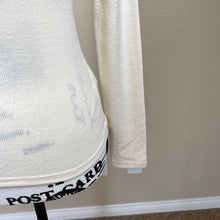 Load image into Gallery viewer, Zara cream sweater women ribbed embroidered collar knit sweater size M