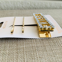Load image into Gallery viewer, Hair Clips and bobby pins KISS hair clips Gold