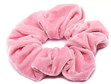 Load image into Gallery viewer, Hair Scrunchies Pink & Black Velvet Hair Scrunchies 2pcs