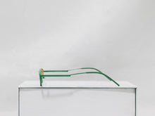 Load image into Gallery viewer, Sunglasses SLICK CAT EYE Green with Yellow Stripe