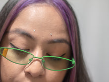 Load image into Gallery viewer, Sunglasses SLICK CAT EYE Green with Yellow Stripe