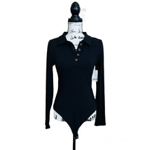Load image into Gallery viewer, Bar III women bodysuit black long sleeve bodysuit