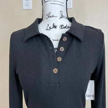 Load image into Gallery viewer, Bar III women bodysuit black long sleeve bodysuit