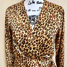 Load image into Gallery viewer, ZARA women dress Leopard print long sleeve wrap bodycon dress size M