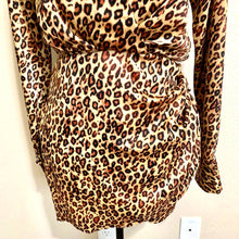 Load image into Gallery viewer, ZARA women dress Leopard print long sleeve wrap bodycon dress size M
