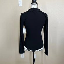 Load image into Gallery viewer, Bar III women bodysuit black long sleeve bodysuit