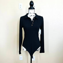 Load image into Gallery viewer, Bar III women bodysuit black long sleeve bodysuit