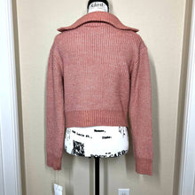 Load image into Gallery viewer, Jessica Simpson sweater rusty light coral long sleeve  knit half front zip size XS
