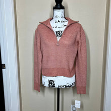 Load image into Gallery viewer, Jessica Simpson sweater rusty light coral long sleeve half front zip size XS
