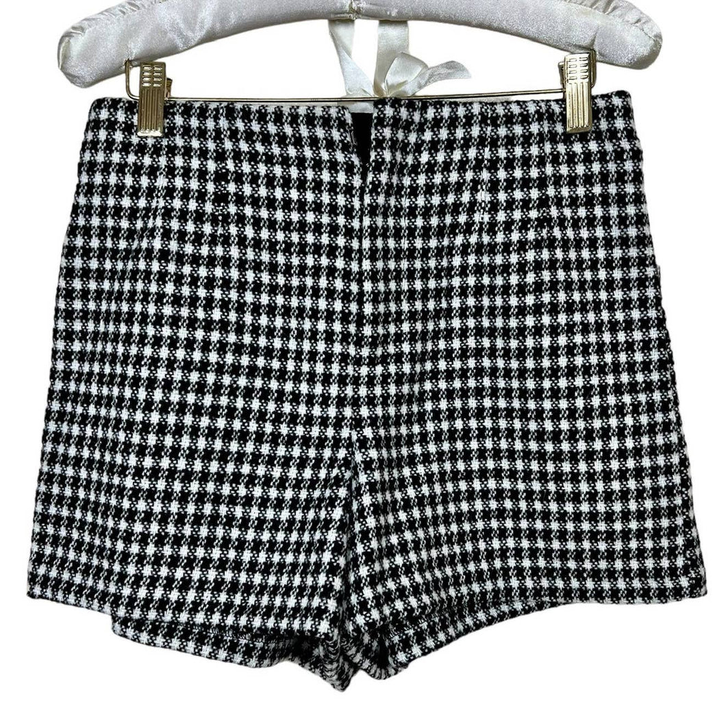 ZARA black shorts women  knit checker pattern shorts size M