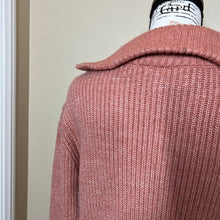 Load image into Gallery viewer, Jessica Simpson sweater rusty light coral long sleeve half front zip size XS
