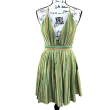 Load image into Gallery viewer, LUXXEL  green dress women Lime green Glitter omber mini tutu dress size M
