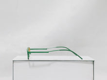 Load image into Gallery viewer, Sunglasses SLICK CAT EYE Green with Yellow Stripe
