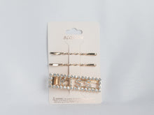 Load image into Gallery viewer, Hair Clips and bobby pins KISS hair clips  Gold
