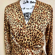 Load image into Gallery viewer, ZARA women dress Leopard print long sleeve wrap bodycon  dress size M
