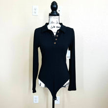 Load image into Gallery viewer, Bar III women bodysuit black long sleeve bodysuit
